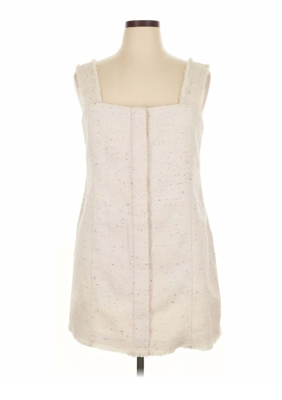 House of Harlow 1960 Cream Confetti Tweed Boucle Mini Shift Dress